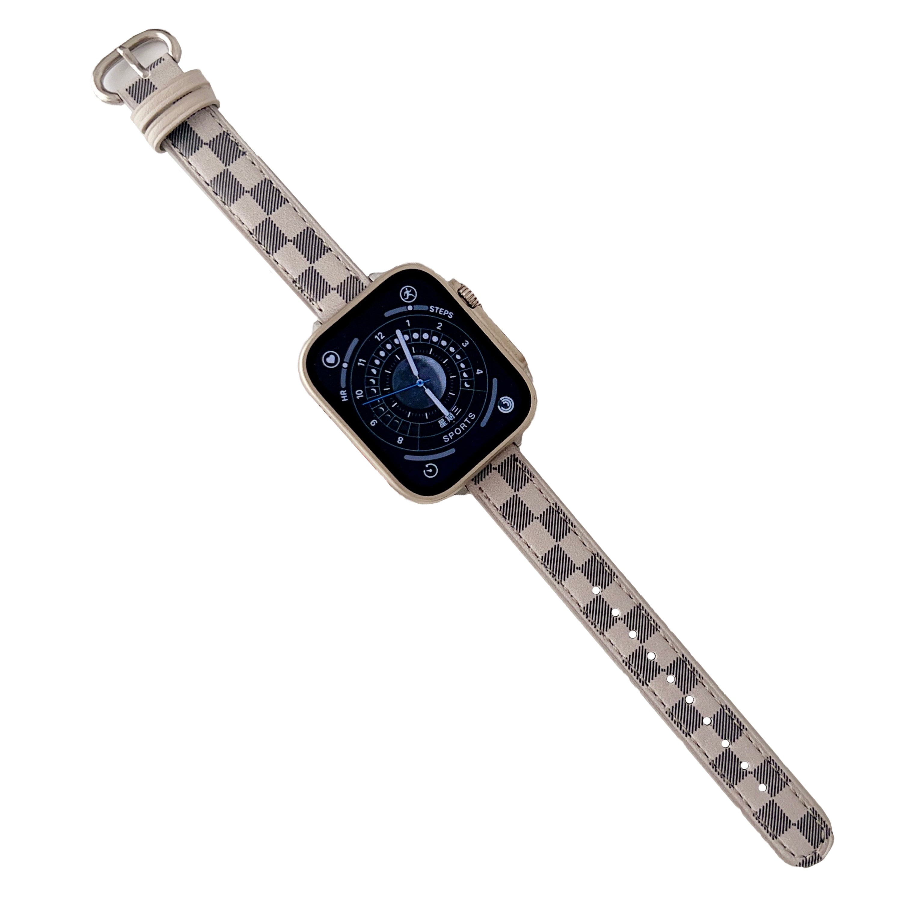 For Apple Watch Series 9 8 7 41mm 6 5 4 SE SE (2022) SE (2023) 40mm 3 2 1 38mm Genuine Cow Leather Watchband Grids Pattern Watch Strap For Apple Watch Series 9 8 7 41mm 6 5 4 SE SE (2022) SE (2023) 40mm 3 2 1 38mm Genuine Cow Leather Watchband Grids Pattern Watch Strap